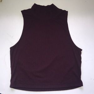 maroon turtle neck crop top